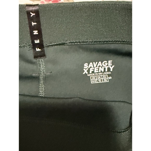 Savage X Fenty Women's Green Textured Mesh High Rise Leggings Size S - Picture 2 of 3